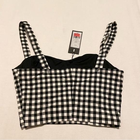 Dynamite Bengaline Sweetheart Bustier Black and White Women's Crop Top Small - Picture 8 of 16